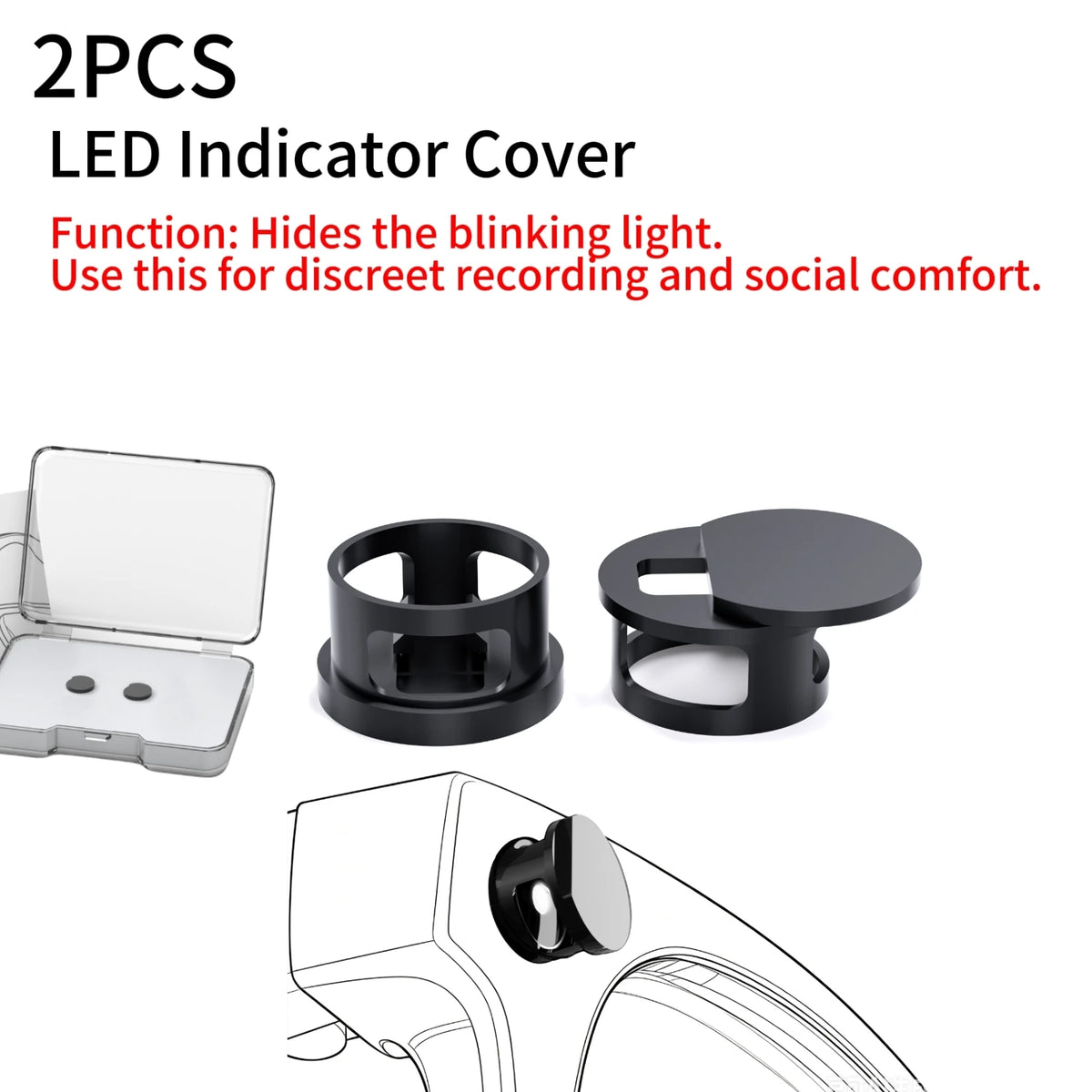 2/6pcs LED Light Blocker Cover & Rotating Privacy Cover for Smart Glasses Camera Light Cover LED Llight Cover for Ray-Ban Meta