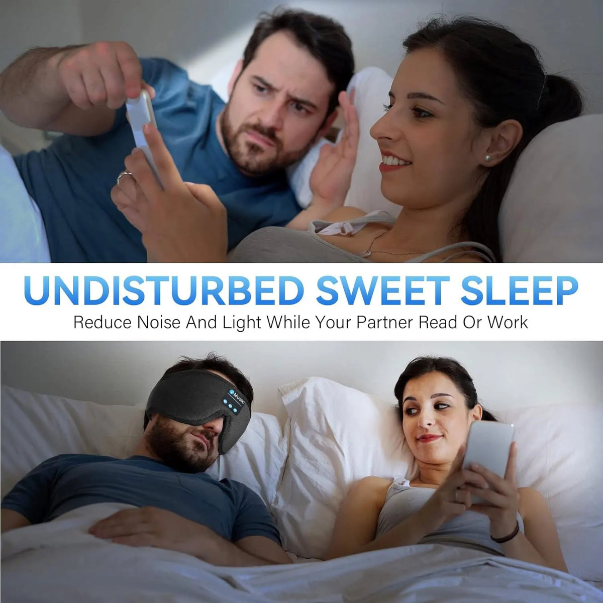 Bluetooth 5.3 Sleep Mask Headphones, Wireless Music Sleeping Eye Masks, Comfort for Side Sleepers, Cool Gadget & Unique Gift