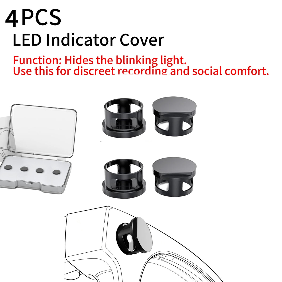 2/6pcs LED Light Blocker Cover & Rotating Privacy Cover for Smart Glasses Camera Light Cover LED Llight Cover for Ray-Ban Meta