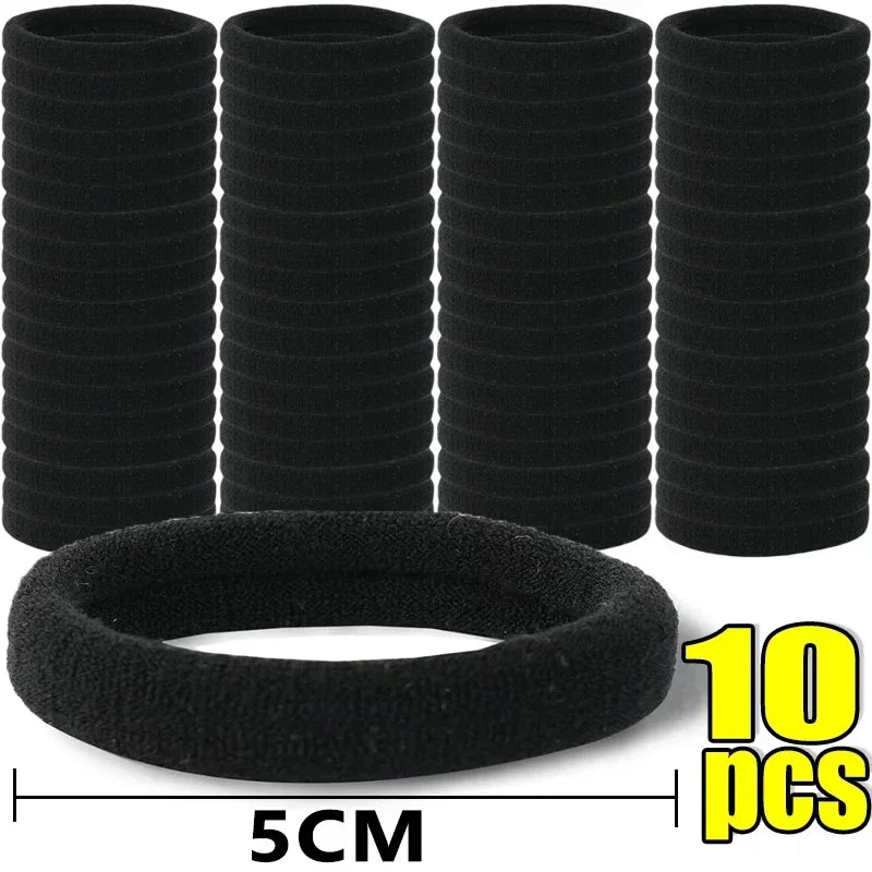 500PCS Black Basic Hair Bands Women Girls Simple High Elastic Headband Ties Rubber Ropes Scrunchies Ponytail Holders Accessories