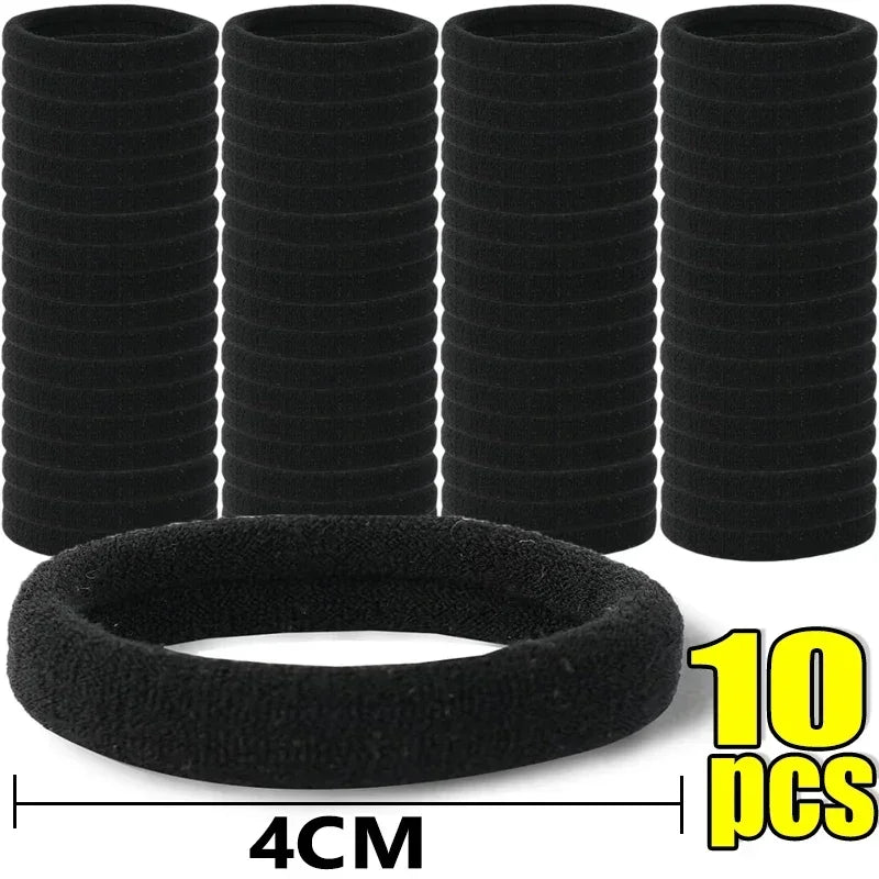 500PCS Black Basic Hair Bands Women Girls Simple High Elastic Headband Ties Rubber Ropes Scrunchies Ponytail Holders Accessories