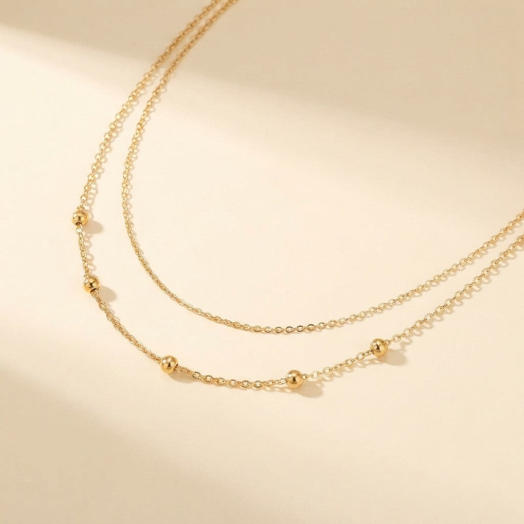 Fashion Metal Double Layered Beads Belly Chains for Women Simple Gold Color Waist Body Chain Beach Party Jewlery Accessories