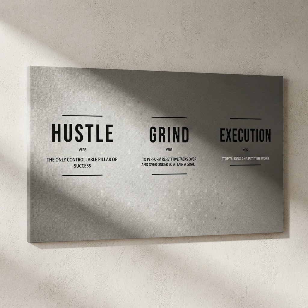 Grind Hustle Execution Motivational Quote Canvas Wall Art  Inspirational Posters Prints for Living Room Home Decor Unframed