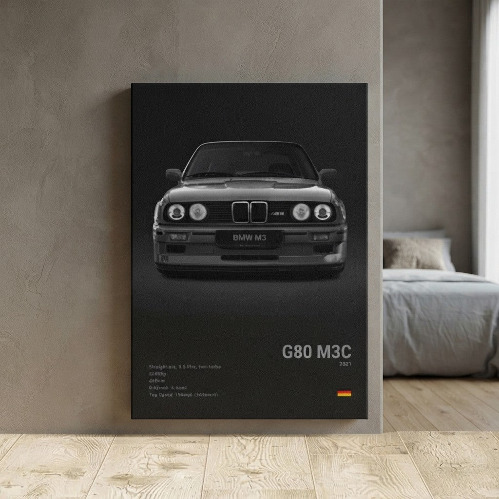 2-A1 Famous Cars G80 M3C Canvas Wall Art Print Poster E30 M3 Z8 Decorative Mural Modern Home Decor Birthday Gift Unframed