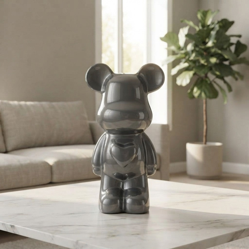 18/28/cm Aesthetic Bear Brick Ceramic Statue Teddy Bear Decor Action Figure Sculptures Ornament for Room Home Decoration Crafts