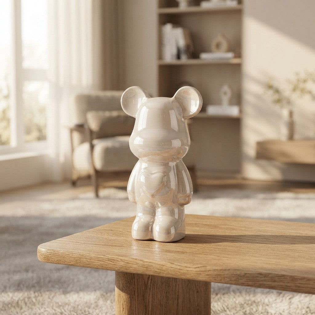 18/28/cm Aesthetic Bear Brick Ceramic Statue Teddy Bear Decor Action Figure Sculptures Ornament for Room Home Decoration Crafts