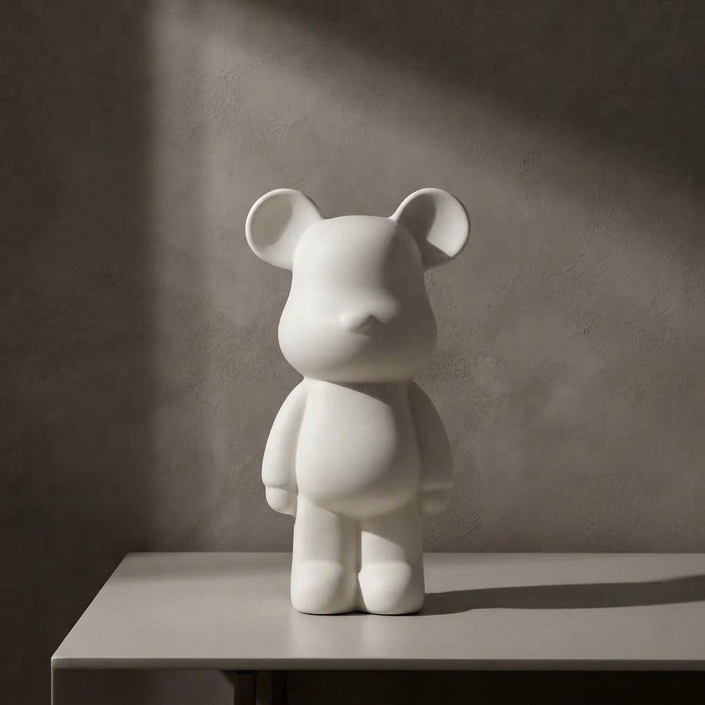 18/28/cm Aesthetic Bear Brick Ceramic Statue Teddy Bear Decor Action Figure Sculptures Ornament for Room Home Decoration Crafts