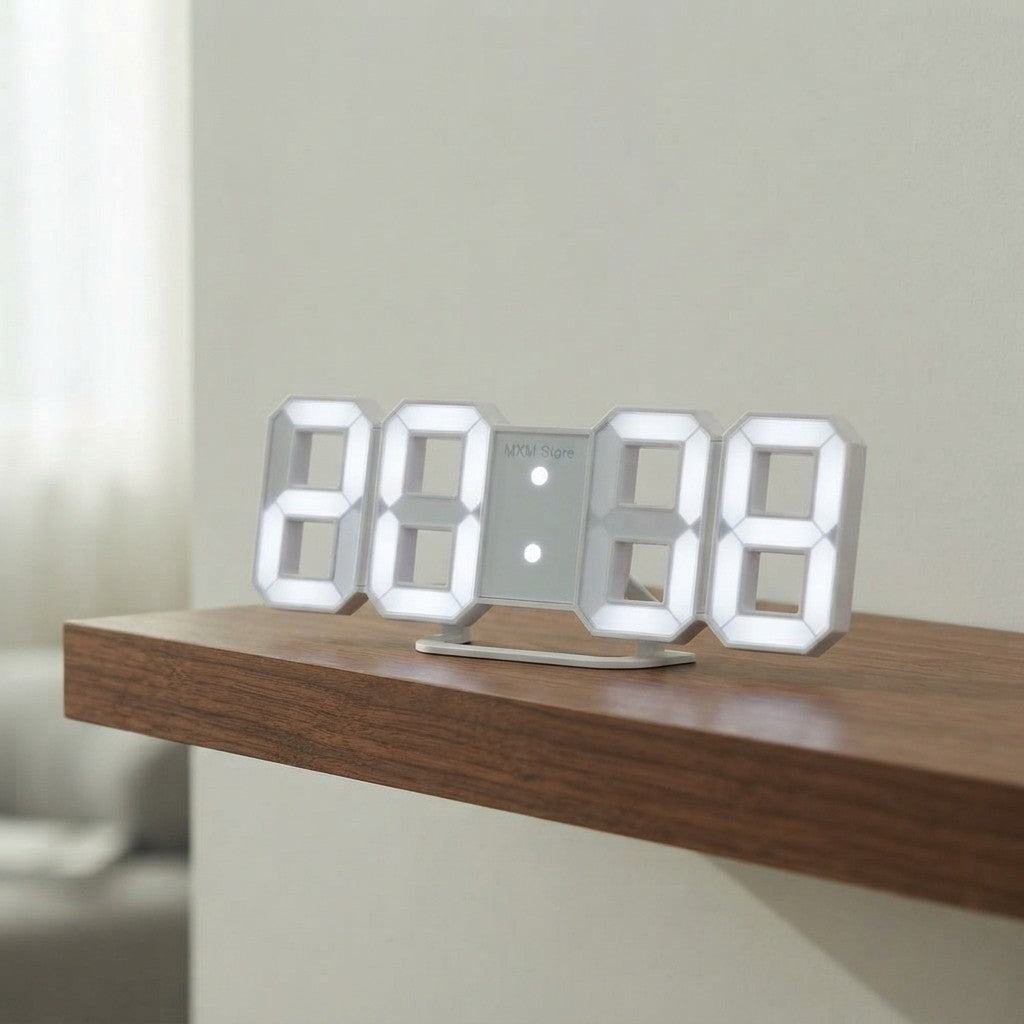 3D LED Digital Clock Wall Decoration Glow Night Mode Decoration for Home Adjustable Electronic Watch Clock Decor Clocks Garden