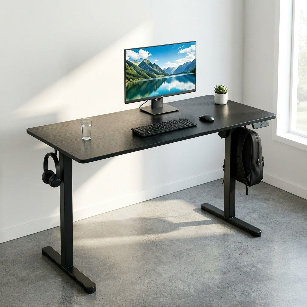 48 x 24 Inch Electric Standing Desk, Adjustable Height Sit Stand Computer Desk With 3 Memory Presets, Quiet Motor, Home Office