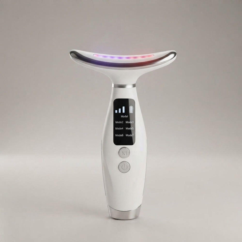 Neck Face Lifting Massager 7 Colors Light LED Photon Therapy Skin Tighten Wrinkle Remove Heating Vibration Massage Beauty Device