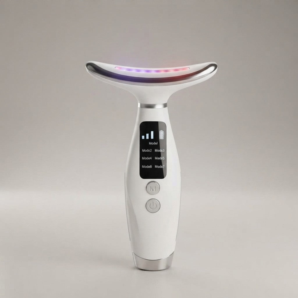 Neck Face Lifting Massager 7 Colors Light LED Photon Therapy Skin Tighten Wrinkle Remove Heating Vibration Massage Beauty Device